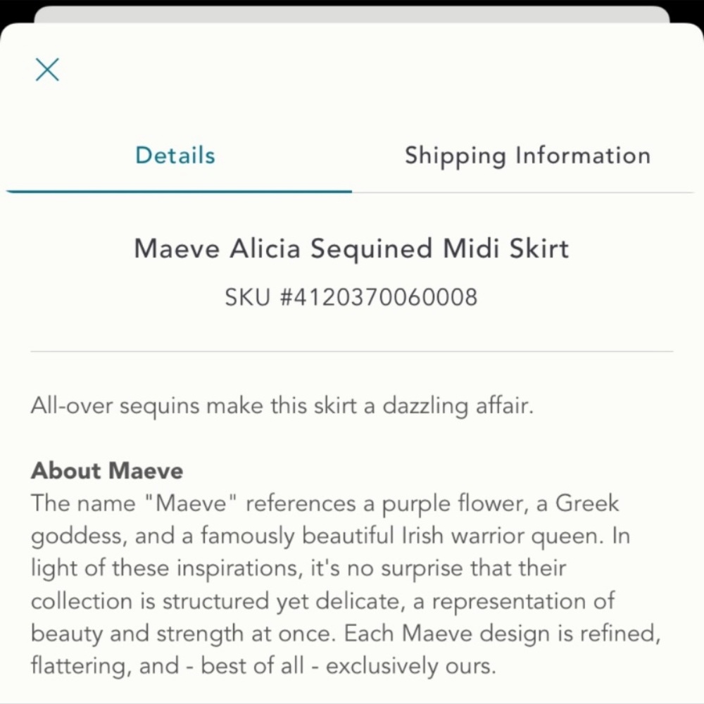 Anthropologie NWT Maeve Alicia Sequinned  Skirt  Size SP. - Picture 3 of 16